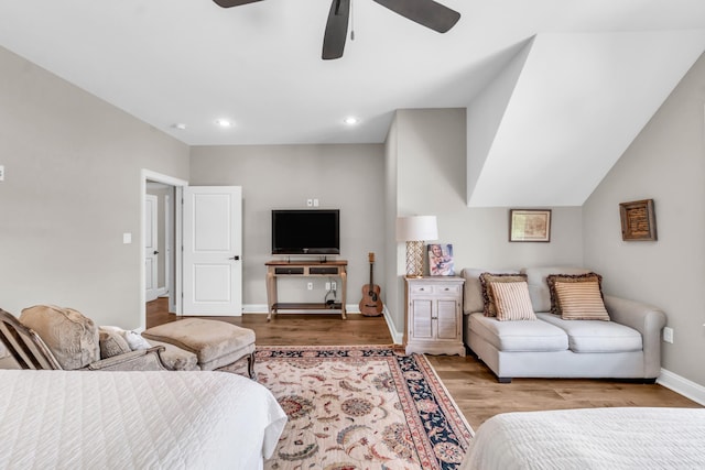 17 Cove Creek Pt, Little Rock, AR 72211 - living room featuring a ceiling fan, wood finished floors, recessed lighting, and baseboards
