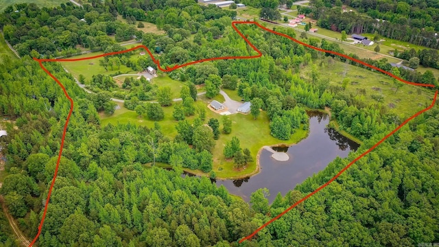 125 Stark Rd, Greers Ferry, AR 72067 - aerial view of a nearby body of water and a heavily wooded area