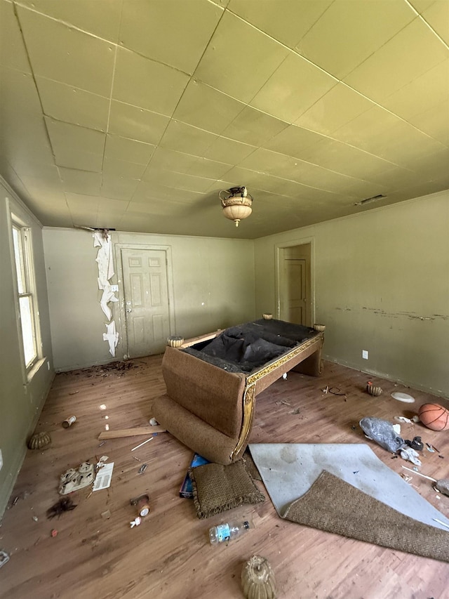 playroom with wood finished floors