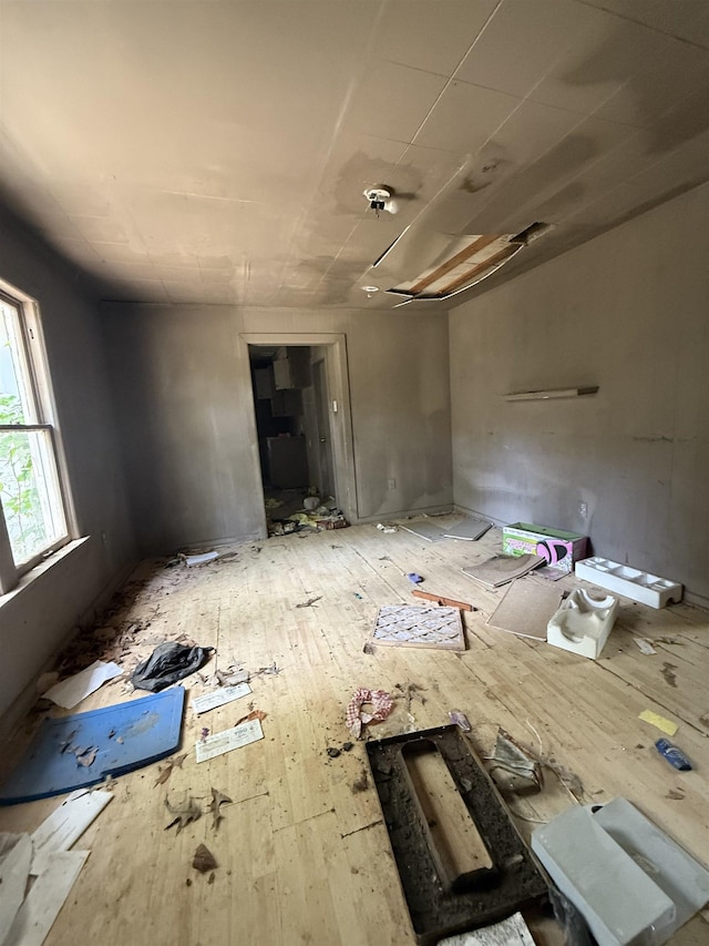 empty room featuring wood-type flooring