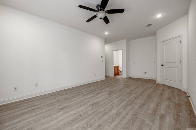 134 Myrick Ln, Hot Springs, AR 71913 - unfurnished room with a ceiling fan, light wood finished floors, recessed lighting, and baseboards