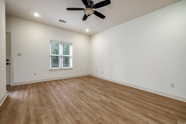 134 Myrick Ln, Hot Springs, AR 71913 - unfurnished room featuring light wood-style flooring, baseboards, ceiling fan, and recessed lighting