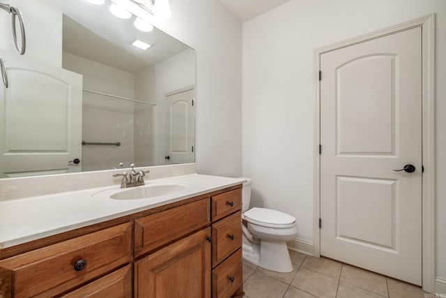 134 Myrick Ln, Hot Springs, AR 71913 - bathroom with tile patterned floors, toilet, vanity, and a shower