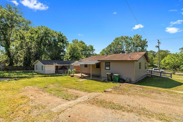 back of house with crawl space
