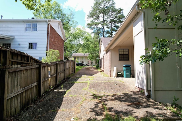 view of yard with fence