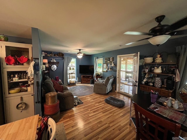 49 Tram, Perryville, AR 72126 - living area featuring ceiling fan and wood finished floors