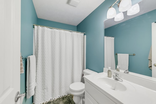 142 Peach St, Austin, AR 72007 - bathroom featuring vanity, toilet, and a shower with curtain