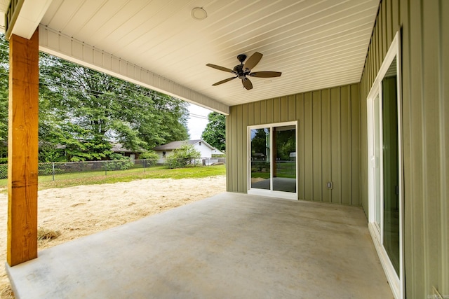 912 Lakeshore Dr, Heber Springs, AR 72543 - view of patio / terrace with ceiling fan and fence