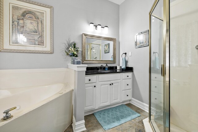 2724 Crooked Stick Dr, Benton, AR 72015 - bathroom featuring a stall shower, vanity, and a garden tub