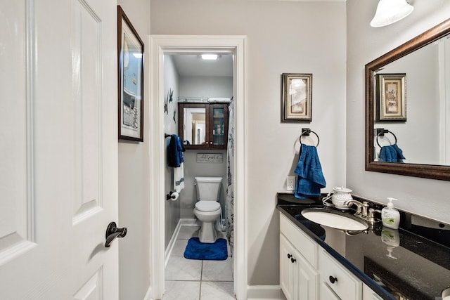 2724 Crooked Stick Dr, Benton, AR 72015 - bathroom with vanity, toilet, baseboards, and tile patterned flooring