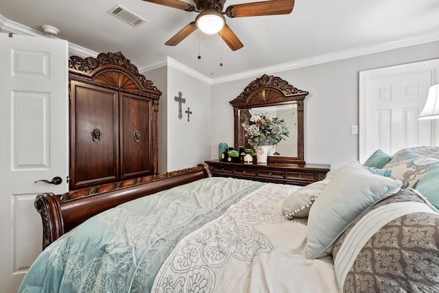 2724 Crooked Stick Dr, Benton, AR 72015 - bedroom featuring crown molding and ceiling fan