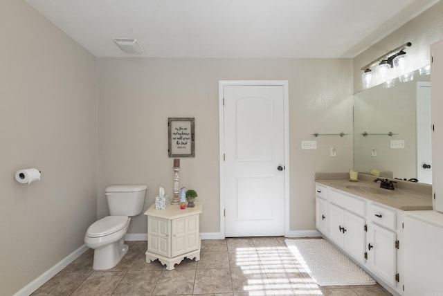 112 Fairchild Pt, Hot Springs, AR 71901 - bathroom featuring toilet, vanity, tile patterned flooring, and baseboards