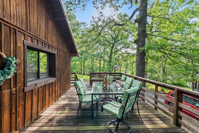 112 Fairchild Pt, Hot Springs, AR 71901 - wooden terrace with outdoor dining space