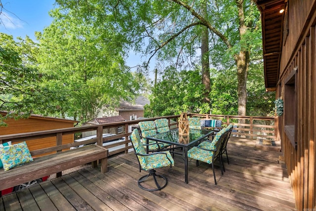 112 Fairchild Pt, Hot Springs, AR 71901 - wooden terrace with outdoor dining area