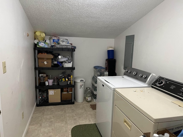 3605 W Overland Cir, Harrison, AR 72601 - washroom featuring separate washer and dryer, a textured ceiling, and electric panel