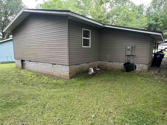 3605 W Overland Cir, Harrison, AR 72601 - view of home's exterior featuring crawl space and a lawn