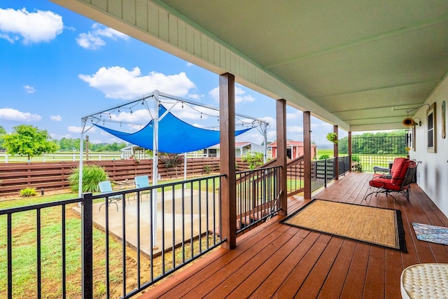 271 Austin Loop, El Paso, AR 72045 - wooden deck with a fenced backyard