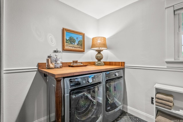 271 Austin Loop, El Paso, AR 72045 - washroom with washer and dryer, baseboards, and tile patterned floors