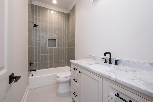 20 Abington Ct, Little Rock, AR 72223 - full bath featuring vanity, toilet, shower / washtub combination, and tile patterned floors