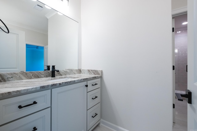 20 Abington Ct, Little Rock, AR 72223 - bathroom with vanity, ornamental molding, and baseboards