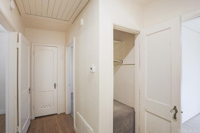 corridor featuring wood finished floors