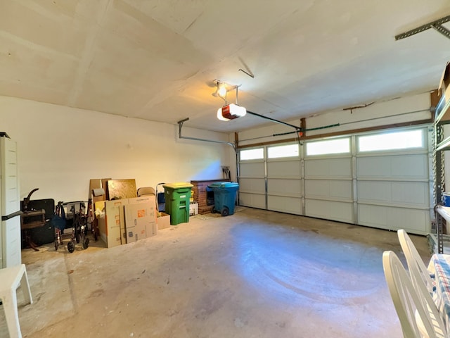 garage featuring a garage door opener