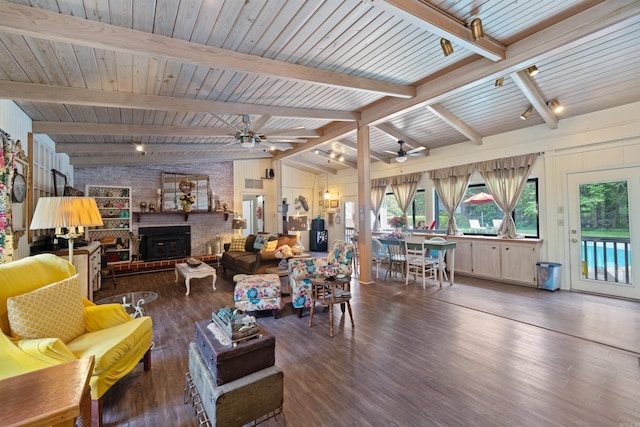 107 W Sunset, Sheridan, AR 72150 - living room with a ceiling fan and wood finished floors