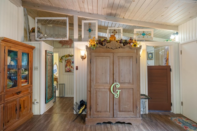 107 W Sunset, Sheridan, AR 72150 - interior space featuring wood finished floors and wood ceiling
