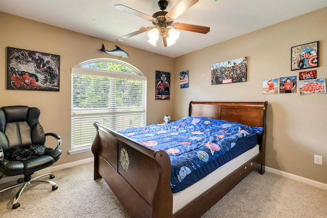 402 Demuth, Benton, AR 72019 - carpeted bedroom with baseboards and a ceiling fan