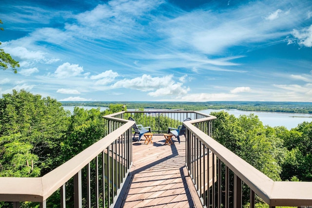 1 Rivers Edge Dr, Little Rock, AR 72227 - balcony featuring a deck with water view
