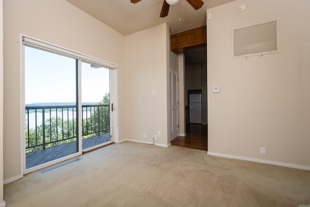1 Rivers Edge Dr, Little Rock, AR 72227 - empty room featuring ceiling fan, carpet floors, and baseboards