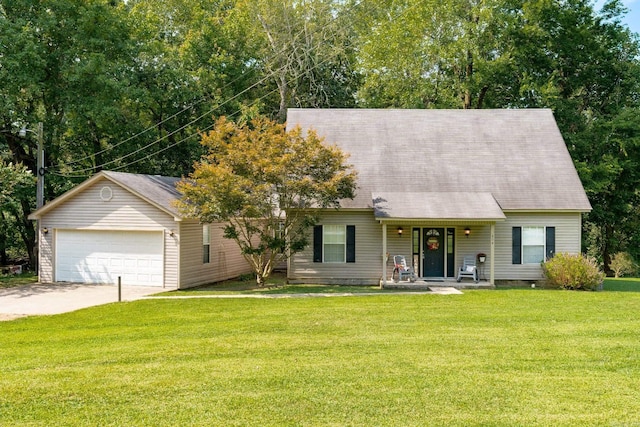 204 Riverside Dr, Pangburn, AR 72121 - cape cod house featuring a front yard, a garage, and a porch