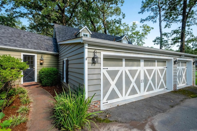 view of garage