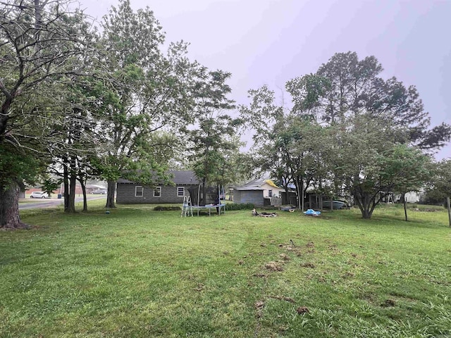 320 E 5th St, Rector, AR 72461 - view of green lawn with a trampoline
