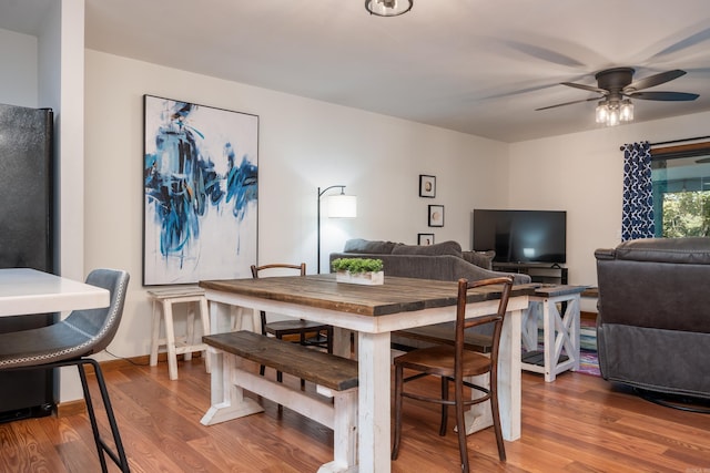 36 Lequita Pl, Hot Springs Village, AR 71909 - dining space featuring wood finished floors and a ceiling fan