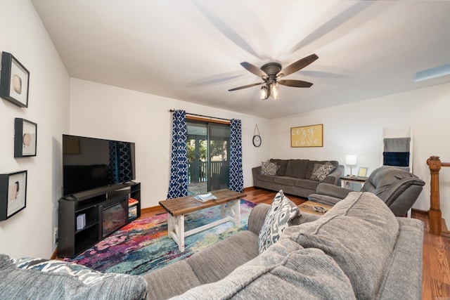 36 Lequita Pl, Hot Springs Village, AR 71909 - living area featuring ceiling fan and wood finished floors