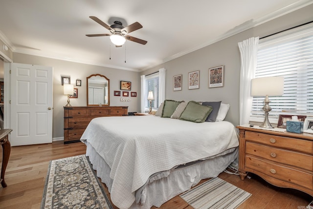 3 Tenerife Way, Hot Springs Village, AR 71909 - bedroom featuring crown molding, light wood-style floors, and ceiling fan