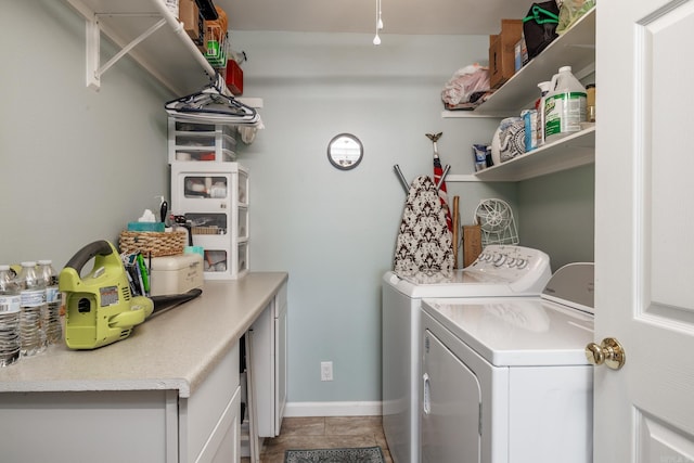 3 Tenerife Way, Hot Springs Village, AR 71909 - washroom featuring independent washer and dryer, tile patterned flooring, and baseboards