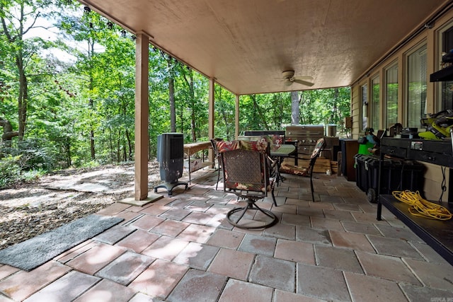 3 Tenerife Way, Hot Springs Village, AR 71909 - view of patio with ceiling fan, outdoor dining area, and area for grilling
