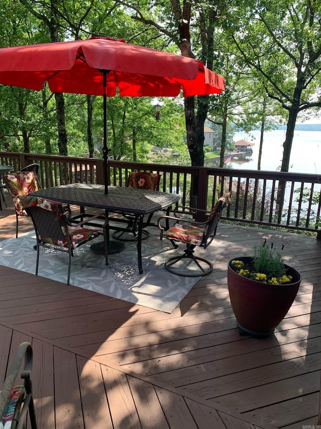 3 Tenerife Way, Hot Springs Village, AR 71909 - wooden deck featuring outdoor dining space
