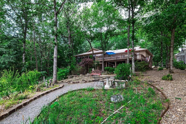 3 Tenerife Way, Hot Springs Village, AR 71909 - view of yard featuring a deck, stairway, and a patio area