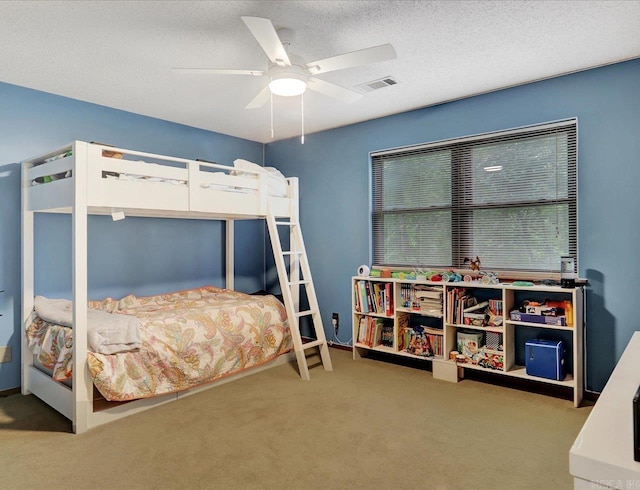 72 Pintuerero Way, Hot Springs Village, AR 71909 - carpeted bedroom featuring ceiling fan and a textured ceiling