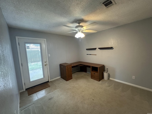 2608 Timbermist Cir, Benton, AR 72015 - unfurnished office featuring ceiling fan, baseboards, and a textured ceiling