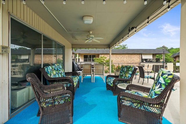 1121 Twin Pts Unit 1121C, Hot Springs, AR 71913 - view of patio / terrace with ceiling fan and an outdoor living space