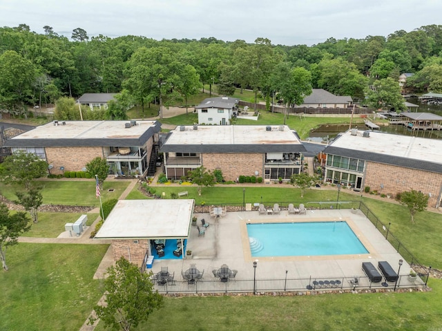 1121 Twin Pts Unit 1121C, Hot Springs, AR 71913 - drone / aerial view of a pool area