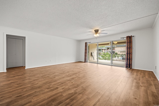 1121 Twin Pts Unit 1121C, Hot Springs, AR 71913 - empty room with a textured ceiling, ceiling fan, and wood finished floors