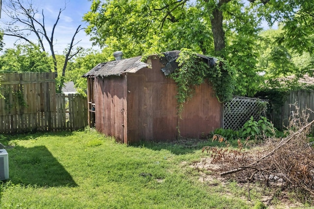 view of shed