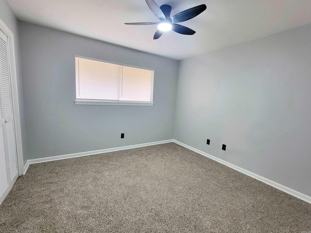 1907 Sunset, Pine Bluff, AR 71603 - spare room with carpet flooring, ceiling fan, and baseboards