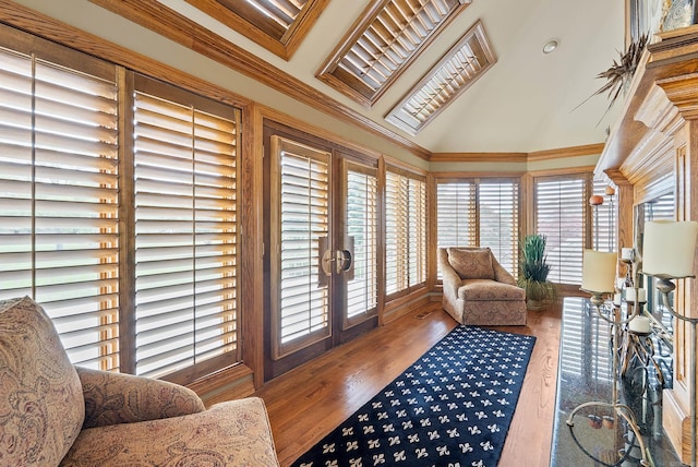 852 Rock Ledge Rd, Heber Springs, AR 72543 - sitting room featuring wood finished floors and lofted ceiling