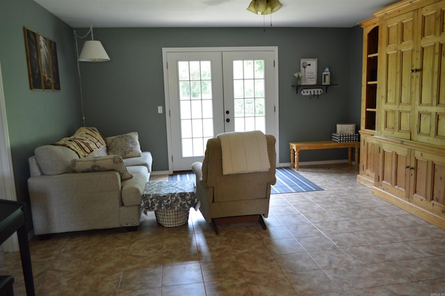 1059 Piney Rd, De Queen, AR 71832 - tiled living room with french doors and baseboards